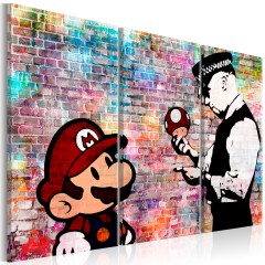 Artgeist Wandbild - Rainbow Brick (Banksy)