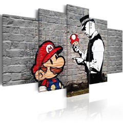 Artgeist Wandbild - Super Mario Mushroom Cop (Banksy)