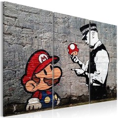 Artgeist Wandbild - Super Mario Mushroom Cop by Banksy