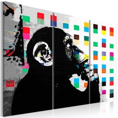 Artgeist Wandbild - The Thinker Monkey by Banksy