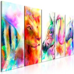 Artgeist Wandbild - Rainbow Watercolours (5 Parts) Narrow