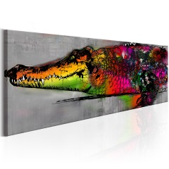 Artgeist Wandbild - Colourful Alligator