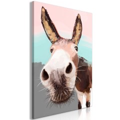 Artgeist Wandbild - Curious Donkey (1 Part) Vertical