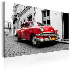 Artgeist Wandbild - Cuban Classic Car (Red)