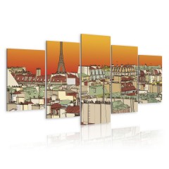 Artgeist Wandbild - Pariser Himmel in Orange