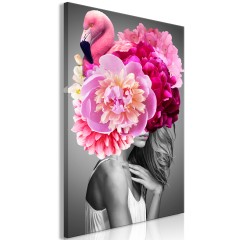 Artgeist Wandbild - Flamingo Girl (1 Part) Vertical
