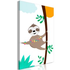 Artgeist Wandbild - Happy Sloth (1 Part) Vertical