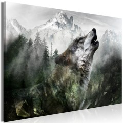 Artgeist Wandbild - Howling Wolf (1 Part) Wide