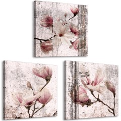 Artgeist Wandbild - Lyrical Magnolias (3 Parts)