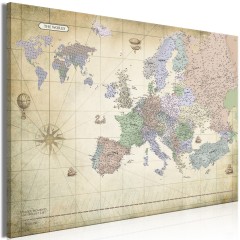 Artgeist Wandbild - Map of Europe (1 Part) Wide