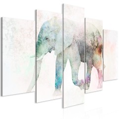Artgeist Wandbild - Painted Elephant (5 Parts) Wide