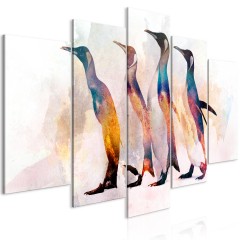 Artgeist Wandbild - Penguin Wandering (5 Parts) Wide