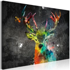 Artgeist Wandbild - Rainbow Deer (1 Part) Wide