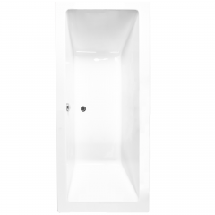 Basera® Badewanne Naxos rechteckig mit Fußgestell sowie Ab- und Überlaufgarnitur, 140 x 75 x 62 cm